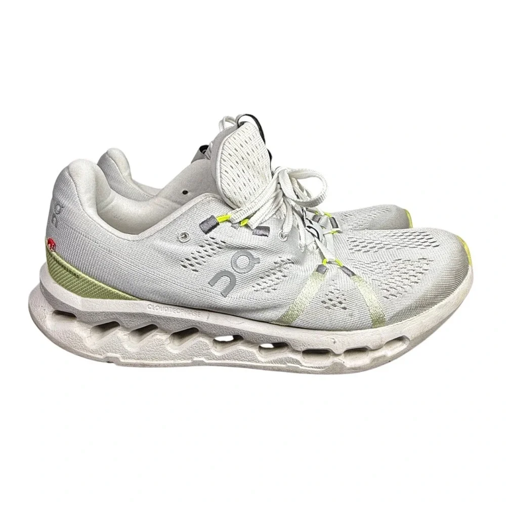 On Cloudsurfer Women White Lime Green Running Shoes Sneakers 3WD10440248 Sz 9.5